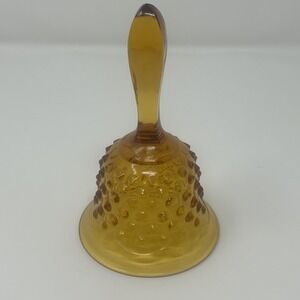 Vintage Fenton Art Glass Amber Hobnail Bell - No Clapper